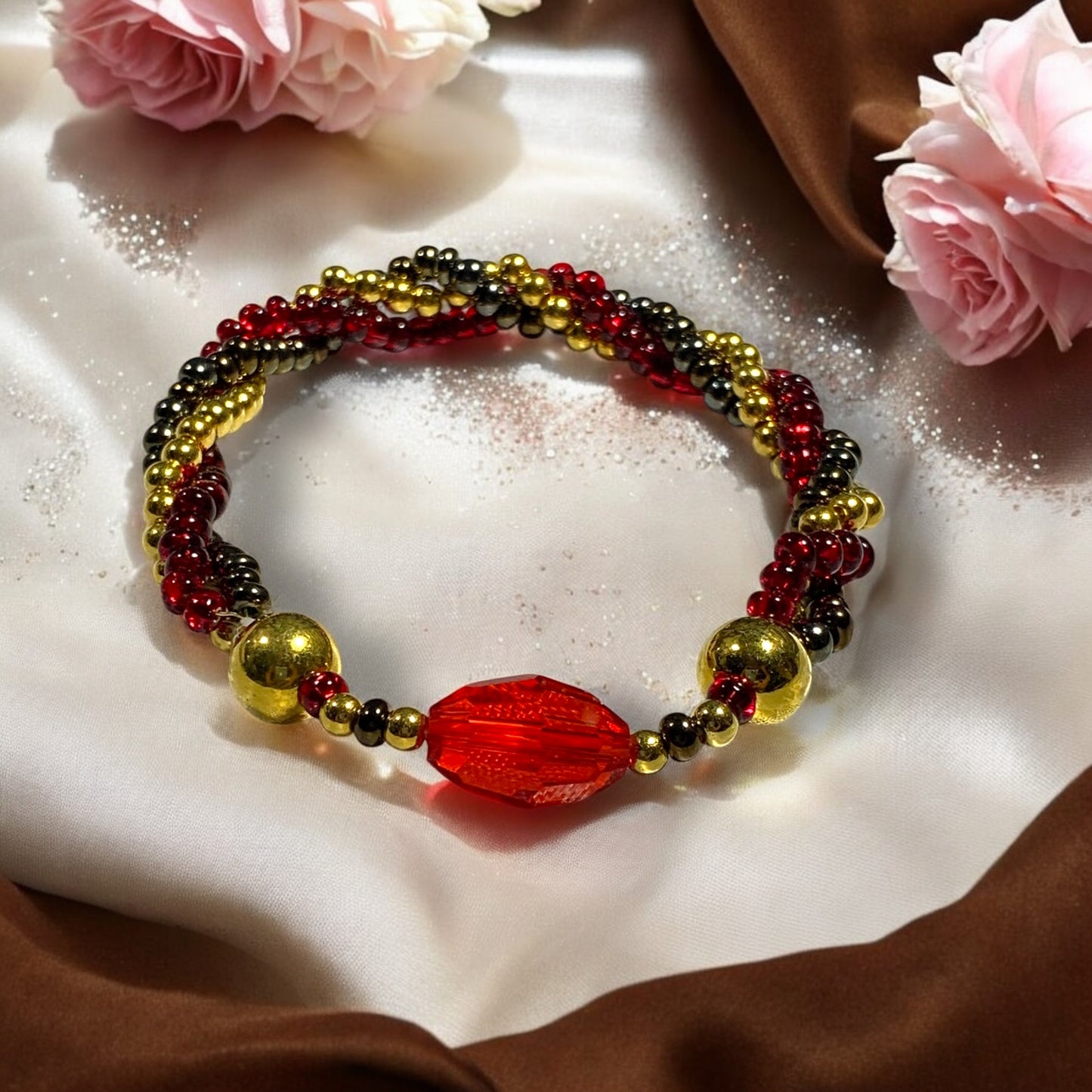 Cherry Red Spiral Bracelet