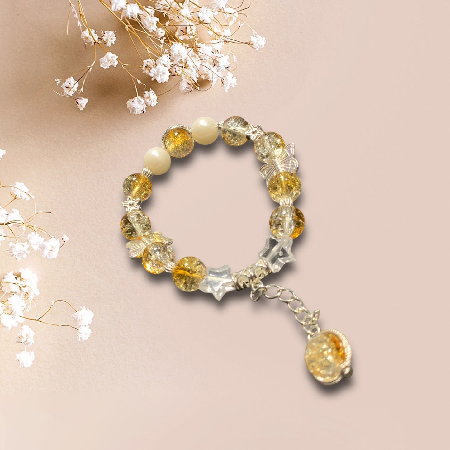 Yellow Crackle Bracelet