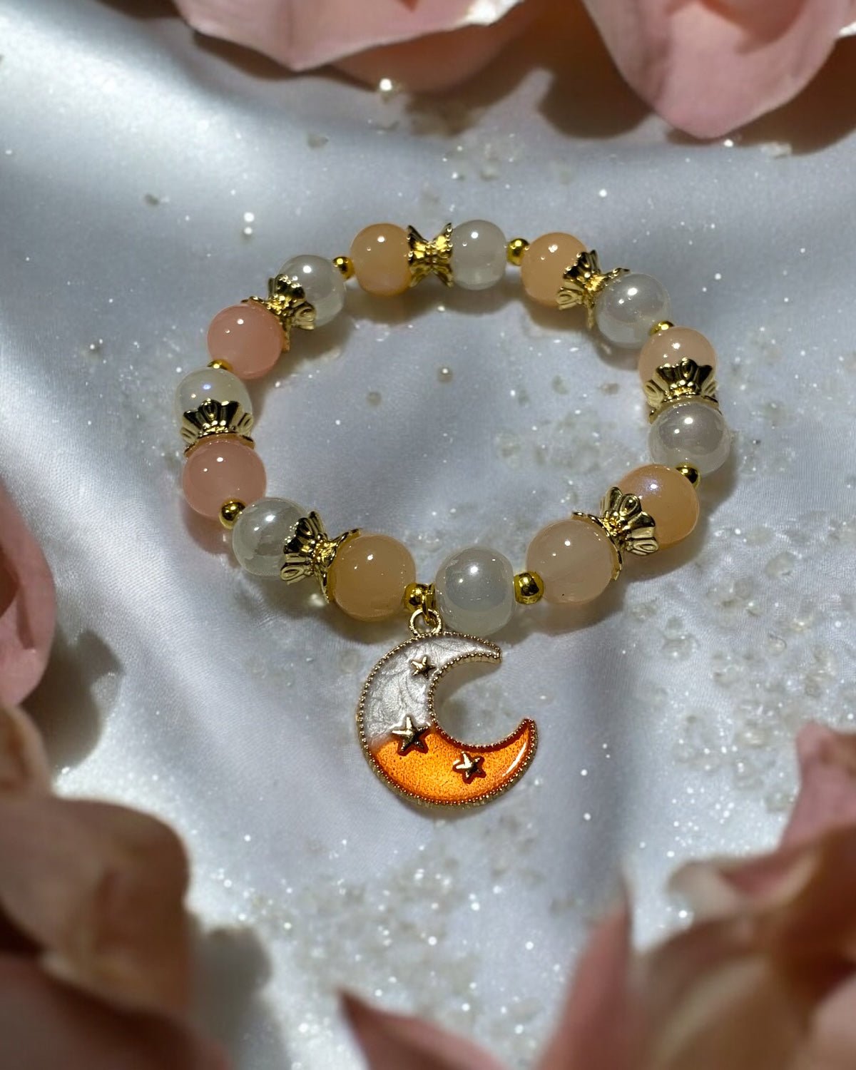 Orange Quarter Moon Bracelet
