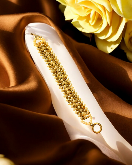 Yellow weaved bracelet