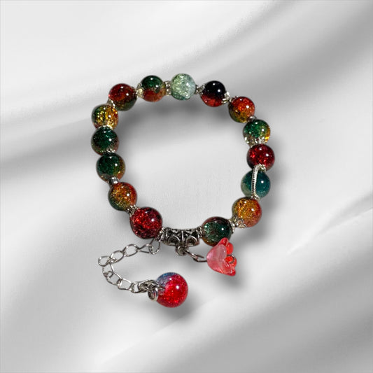 Red and Green Tulip Bracelet