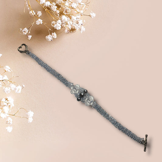 Silver Stitched Bracelet