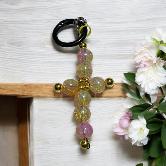 Pink Crucix Keychain/ Phone accessory