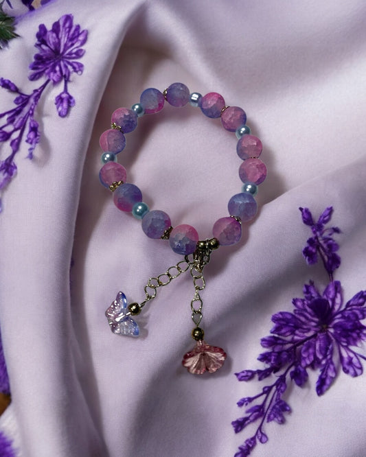 Pink, Purple Frosted Bracelet