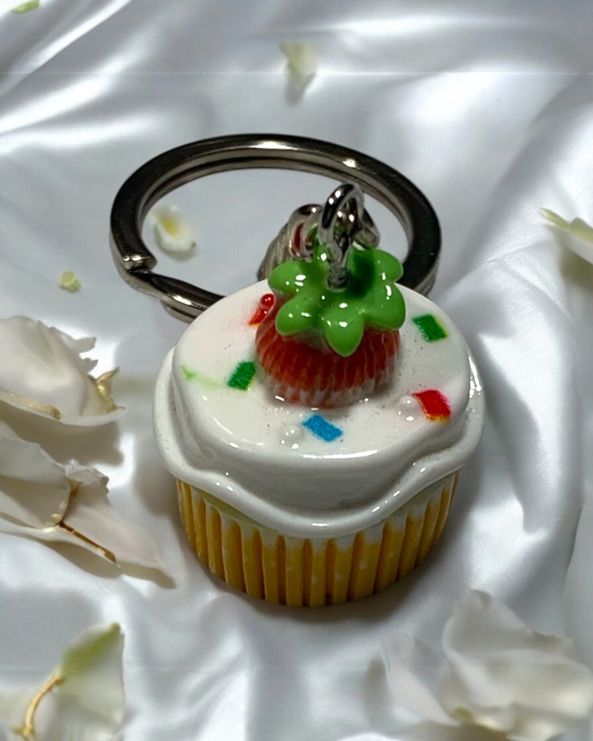 Strawberry Cupcake Keychain
